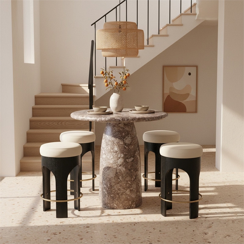 Meridian Furniture Cosenza Brown Concrete Indoor/Outdoor Bar Table