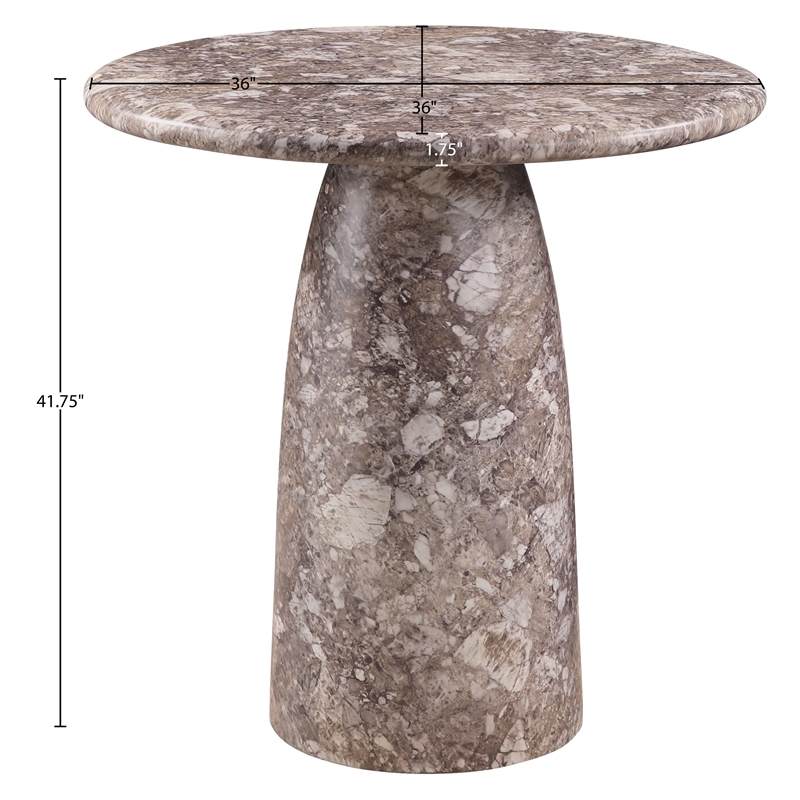 Meridian Furniture Cosenza Brown Concrete Indoor/Outdoor Bar Table