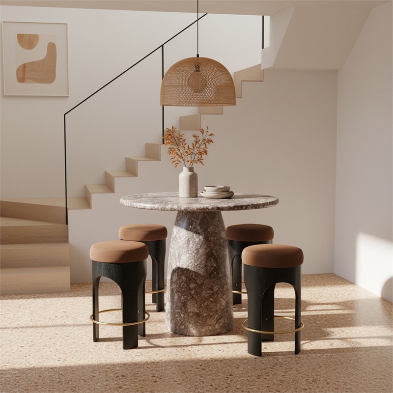 Meridian Furniture Cosenza Brown Concrete Indoor/Outdoor Bar Table