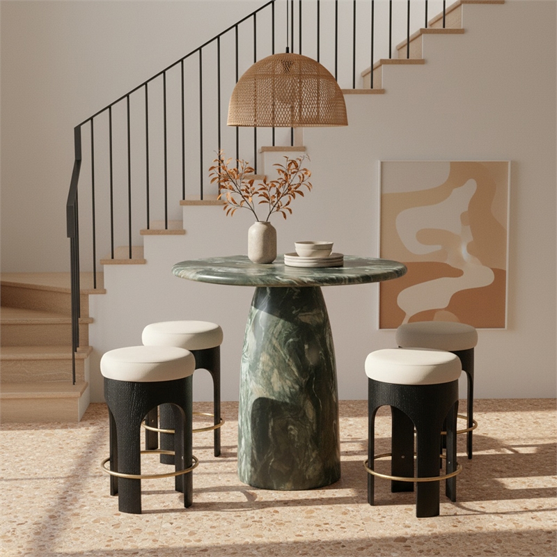 Meridian Furniture Cosenza Green Concrete Indoor/Outdoor Bar Table