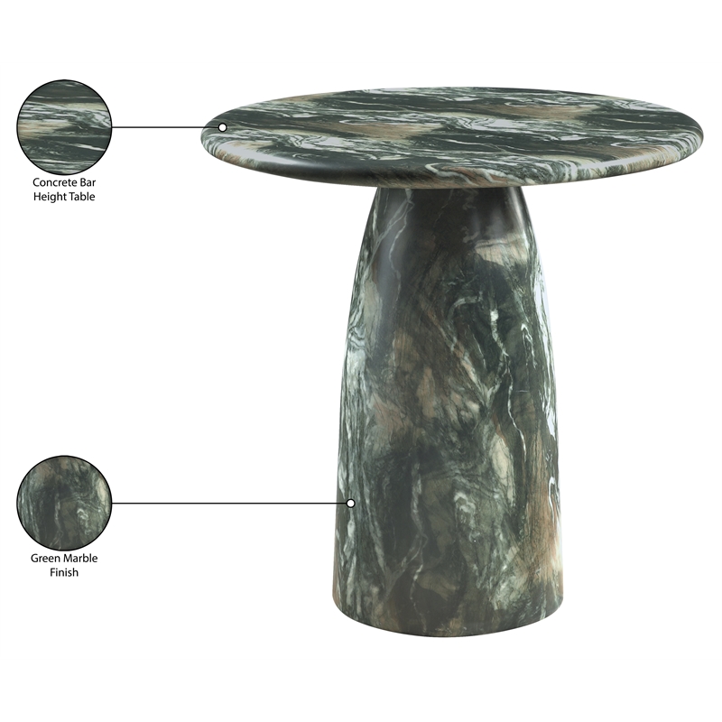 Meridian Furniture Cosenza Green Concrete Indoor/Outdoor Bar Table