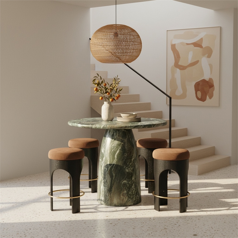 Meridian Furniture Cosenza Green Concrete Indoor/Outdoor Bar Table