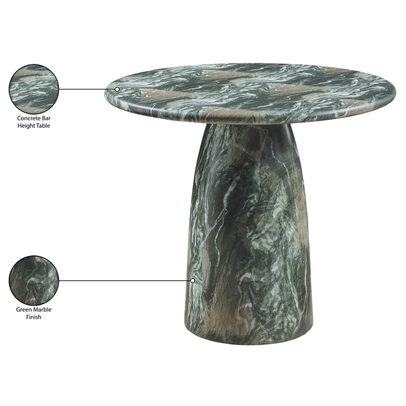 Meridian Furniture Cosenza Green Concrete Indoor/Outdoor Bar Table