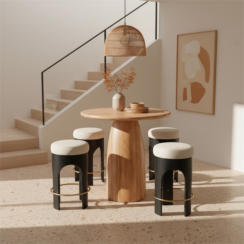 Meridian Furniture Cosenza Natural Concrete Indoor/Outdoor Bar Table