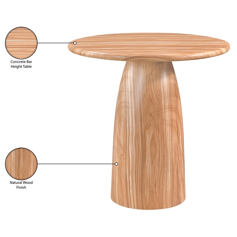 Meridian Furniture Cosenza Natural Concrete Indoor/Outdoor Bar Table