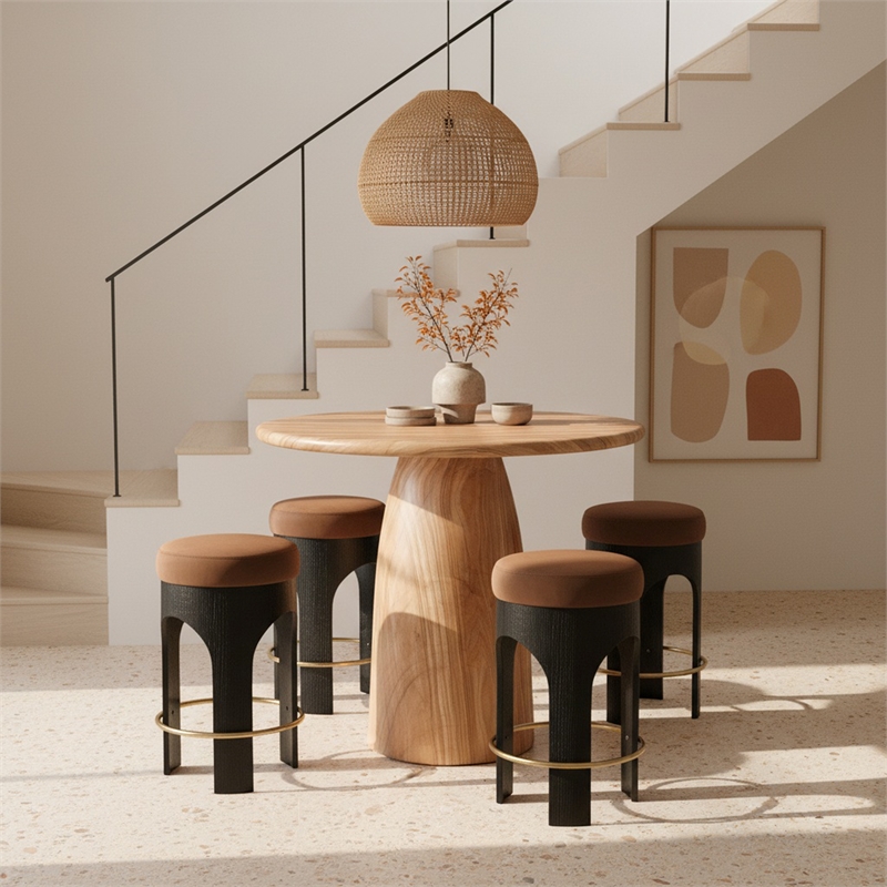 Meridian Furniture Cosenza Natural Concrete Indoor/Outdoor Bar Table