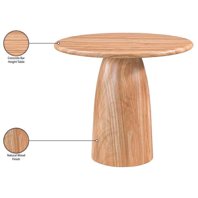 Meridian Furniture Cosenza Natural Concrete Indoor/Outdoor Bar Table