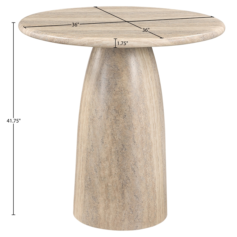 Meridian Furniture Cosenza Travertine Concrete Indoor/Outdoor Bar Table