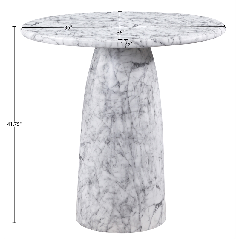 Meridian Furniture Cosenza White Concrete Indoor/Outdoor Bar Table
