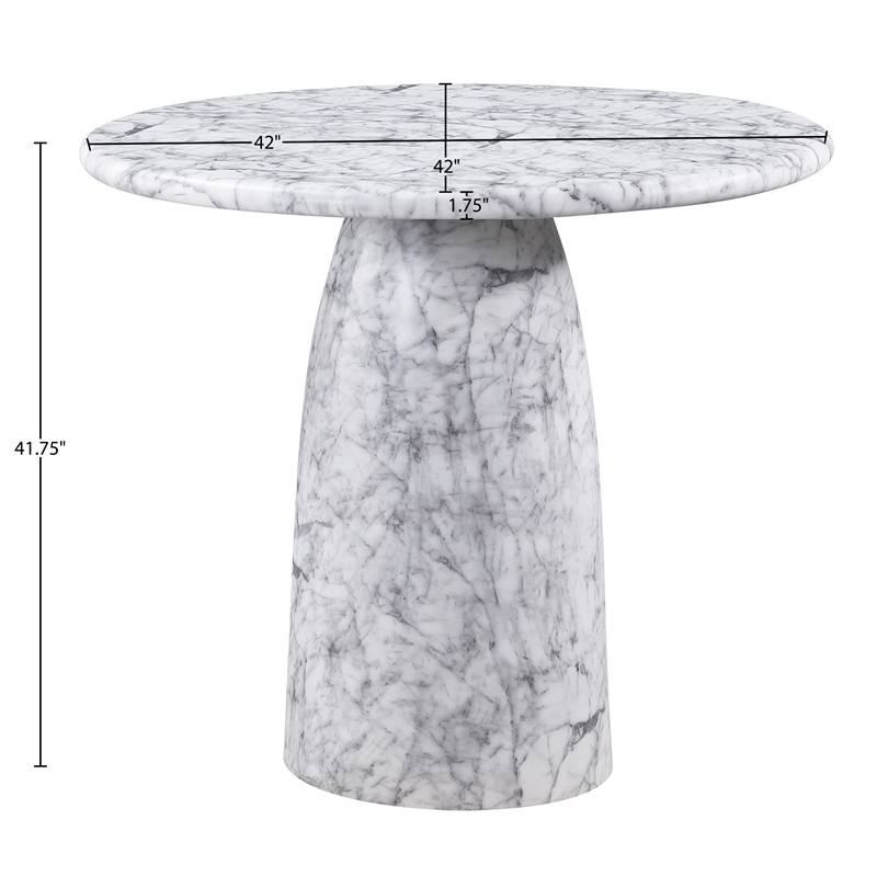 Meridian Furniture Cosenza White Concrete Indoor/Outdoor Bar Table