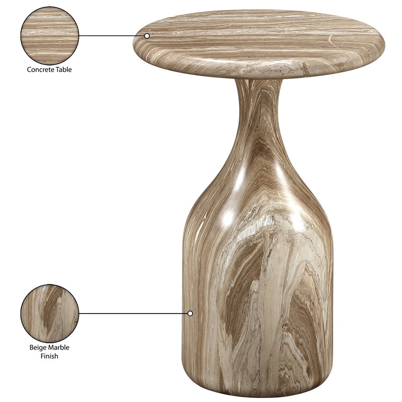 Meridian Furniture Savona Beige Concrete Indoor/Outdoor End Table