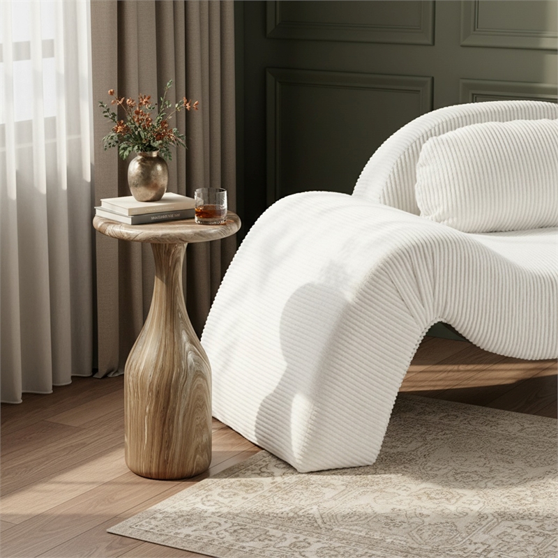 Meridian Furniture Savona Beige Concrete Indoor/Outdoor End Table