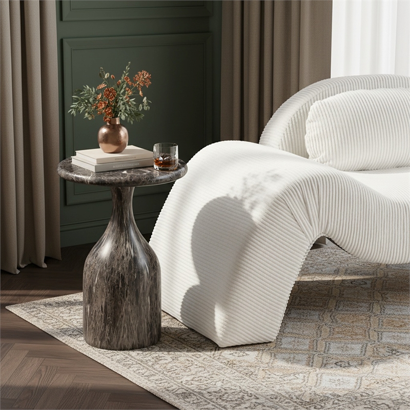 Meridian Furniture Savona Brown Concrete Indoor/Outdoor End Table