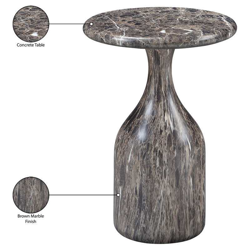 Meridian Furniture Savona Brown Concrete Indoor/Outdoor End Table