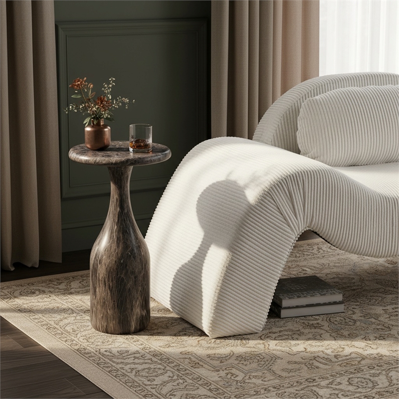 Meridian Furniture Savona Brown Concrete Indoor/Outdoor End Table