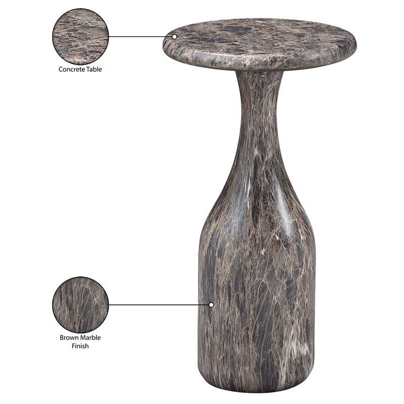 Meridian Furniture Savona Brown Concrete Indoor/Outdoor End Table