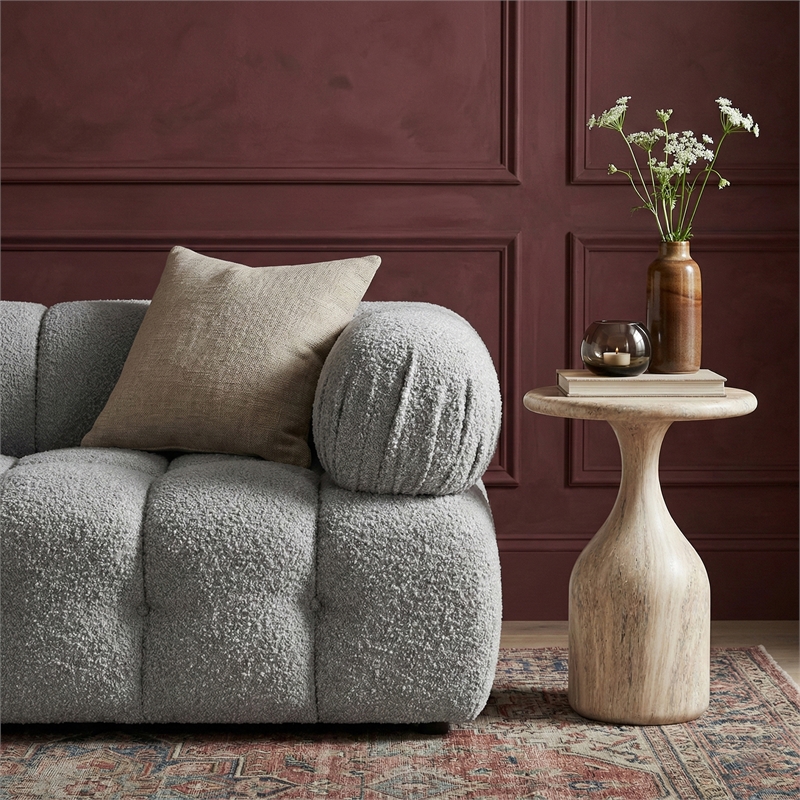 Meridian Furniture Savona Travertine Concrete Indoor/Outdoor End Table