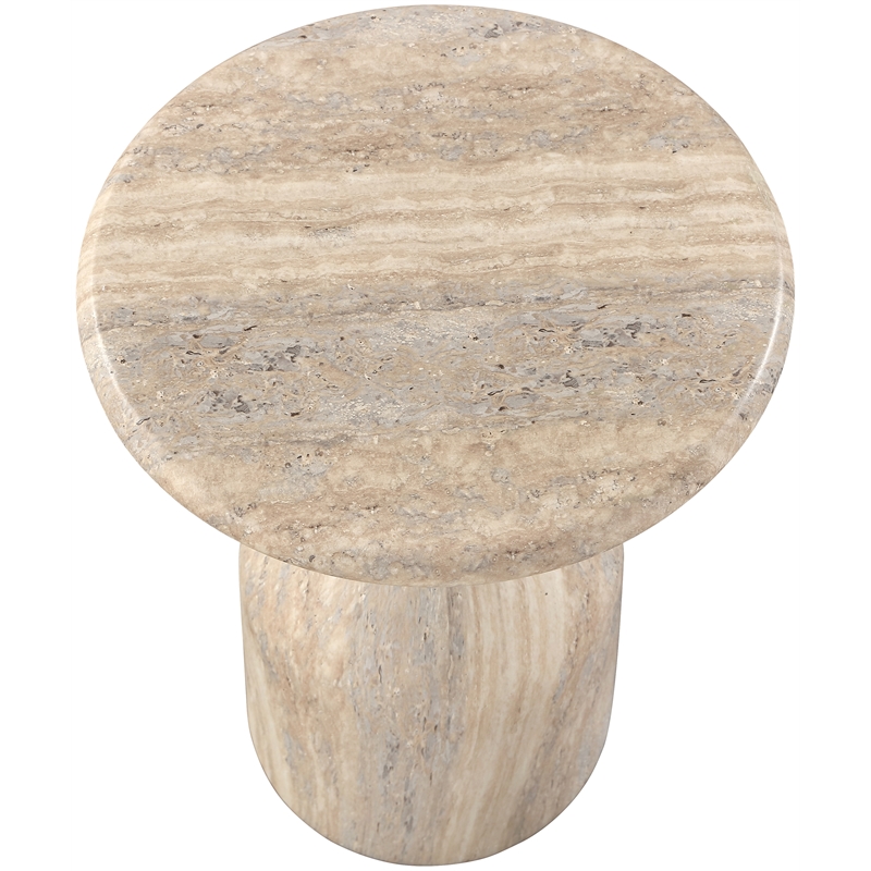 Meridian Furniture Savona Travertine Concrete Indoor/Outdoor End Table