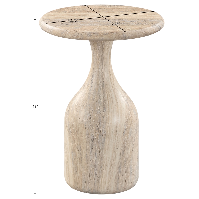 Meridian Furniture Savona Travertine Concrete Indoor/Outdoor End Table