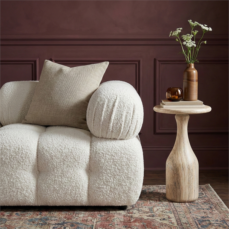 Meridian Furniture Savona Travertine Concrete Indoor/Outdoor End Table