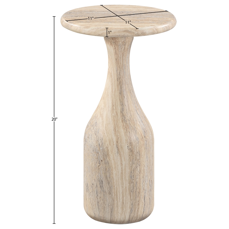 Meridian Furniture Savona Travertine Concrete Indoor/Outdoor End Table