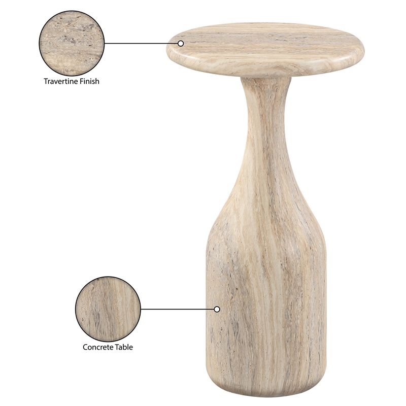 Meridian Furniture Savona Travertine Concrete Indoor/Outdoor End Table
