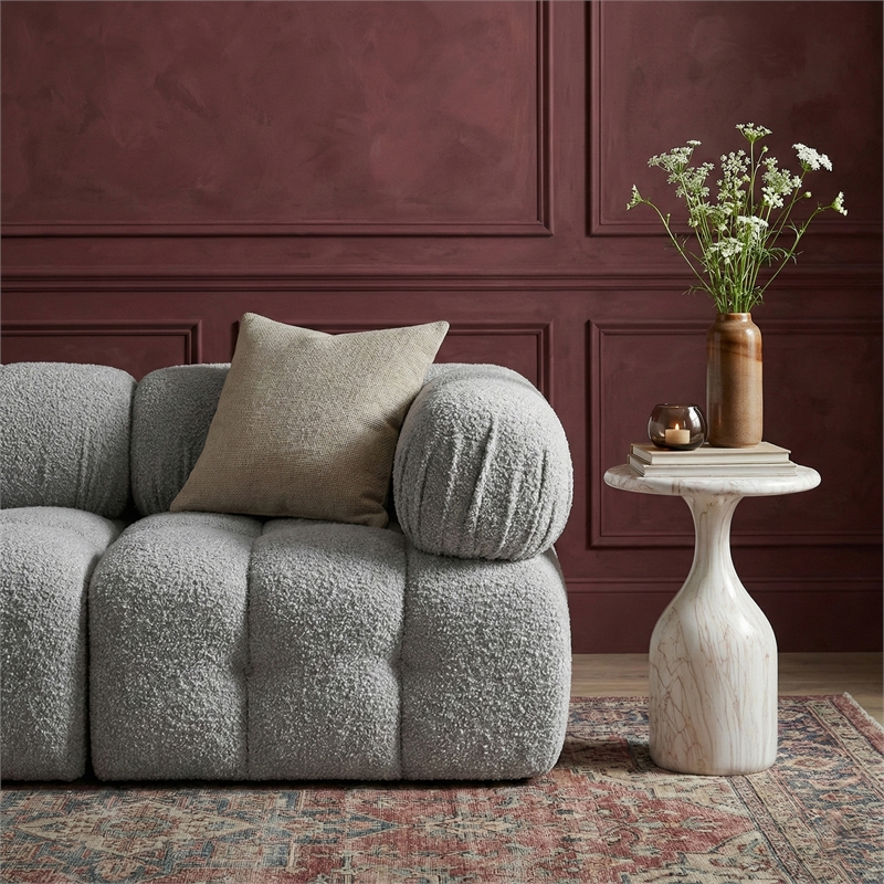 Meridian Furniture Savona White Concrete Indoor/Outdoor End Table