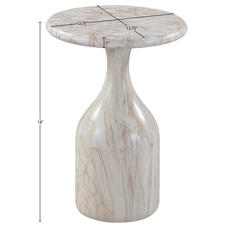 Meridian Furniture Savona White Concrete Indoor/Outdoor End Table