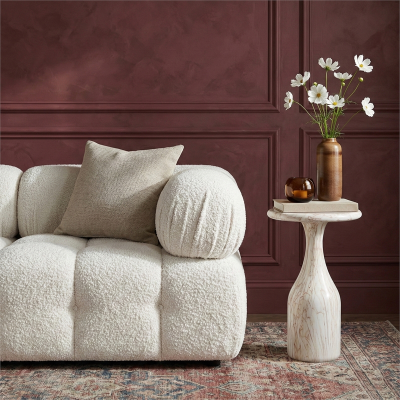 Meridian Furniture Savona White Concrete Indoor/Outdoor End Table