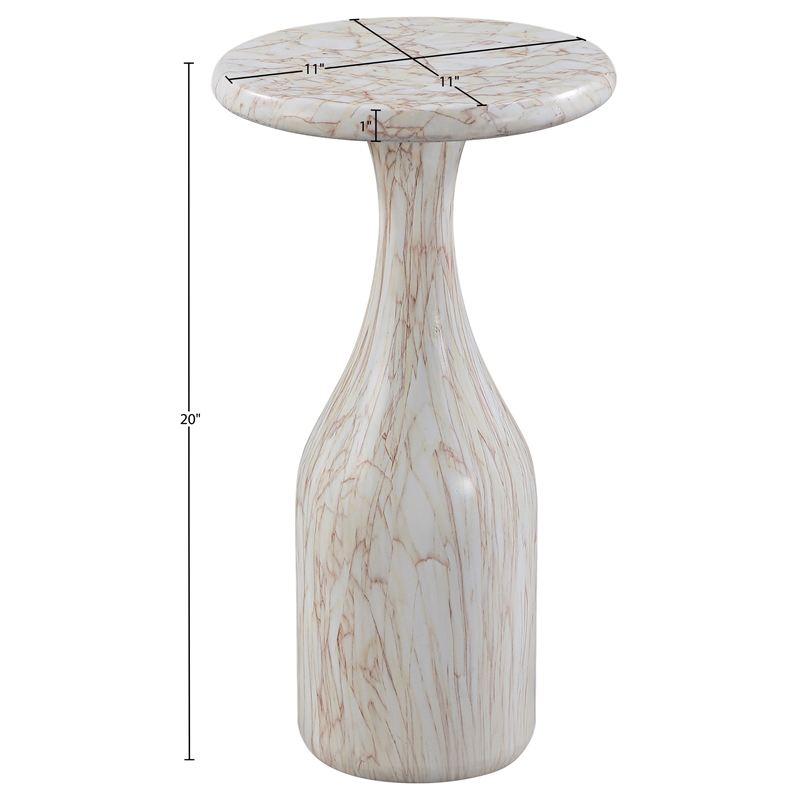 Meridian Furniture Savona White Concrete Indoor/Outdoor End Table