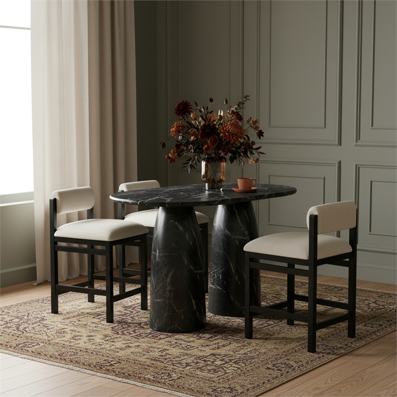 Meridian Furniture Cosenza Black Concrete Indoor/Outdoor Bar Table