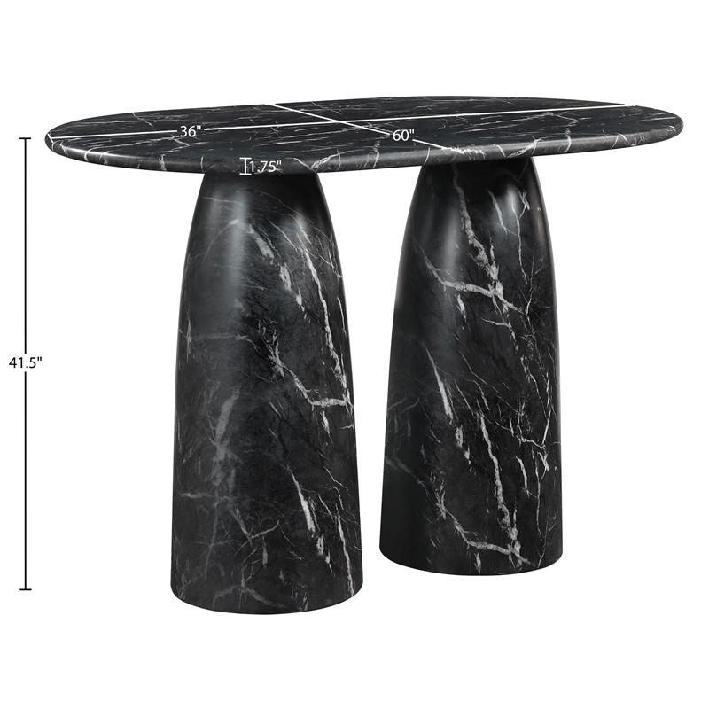 Meridian Furniture Cosenza Black Concrete Indoor/Outdoor Bar Table