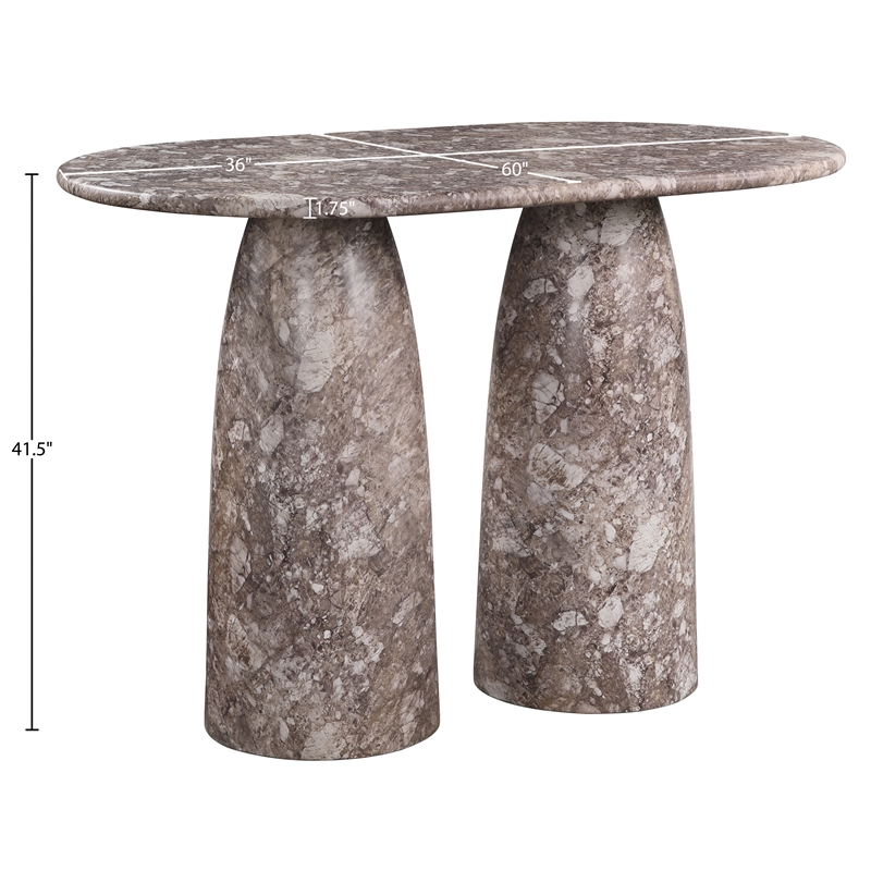 Meridian Furniture Cosenza Brown Concrete Indoor/Outdoor Bar Table