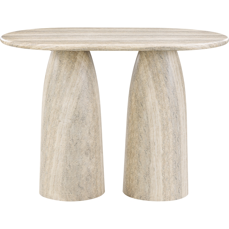 Meridian Furniture Cosenza Travertine Concrete Indoor/Outdoor Bar Table