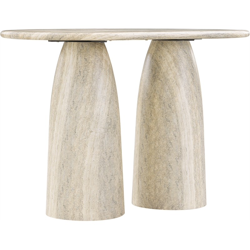 Meridian Furniture Cosenza Travertine Concrete Indoor/Outdoor Bar Table