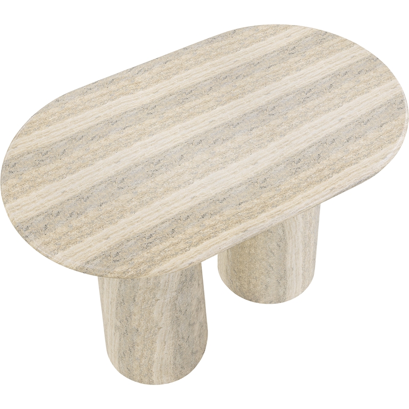 Meridian Furniture Cosenza Travertine Concrete Indoor/Outdoor Bar Table