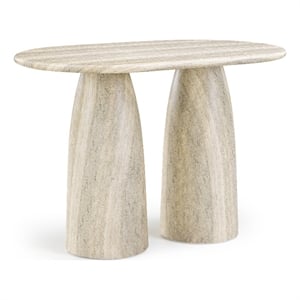 Meridian Furniture Cosenza Travertine Concrete Indoor/Outdoor Bar Table