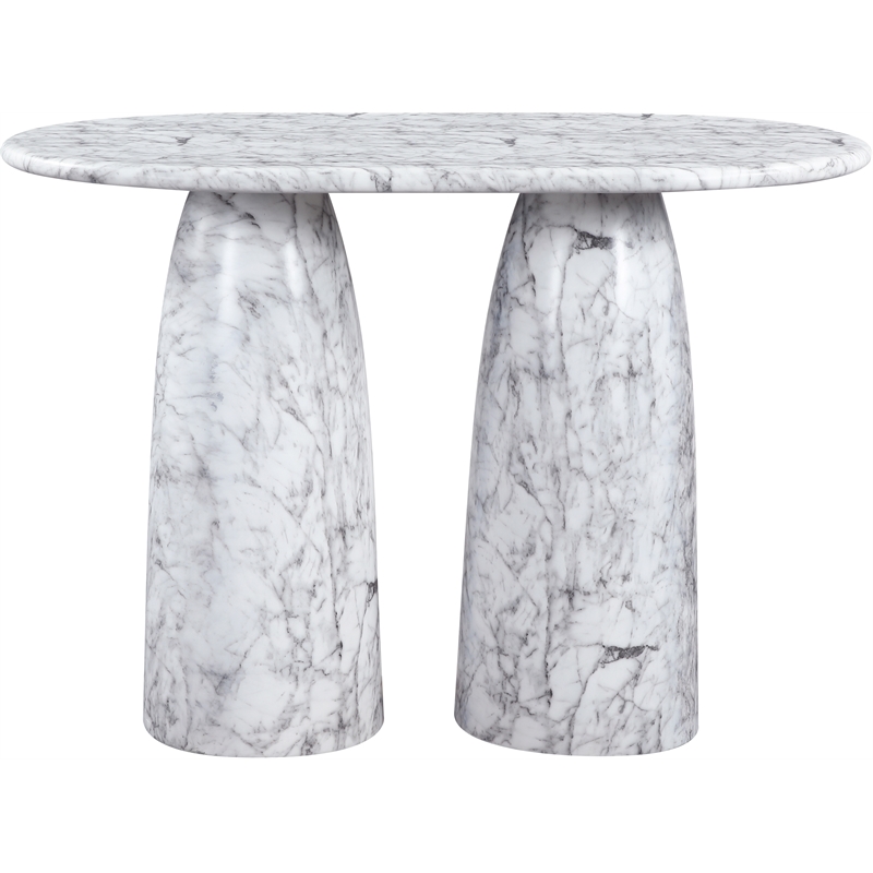 Meridian Furniture Cosenza White Concrete Indoor/Outdoor Bar Table