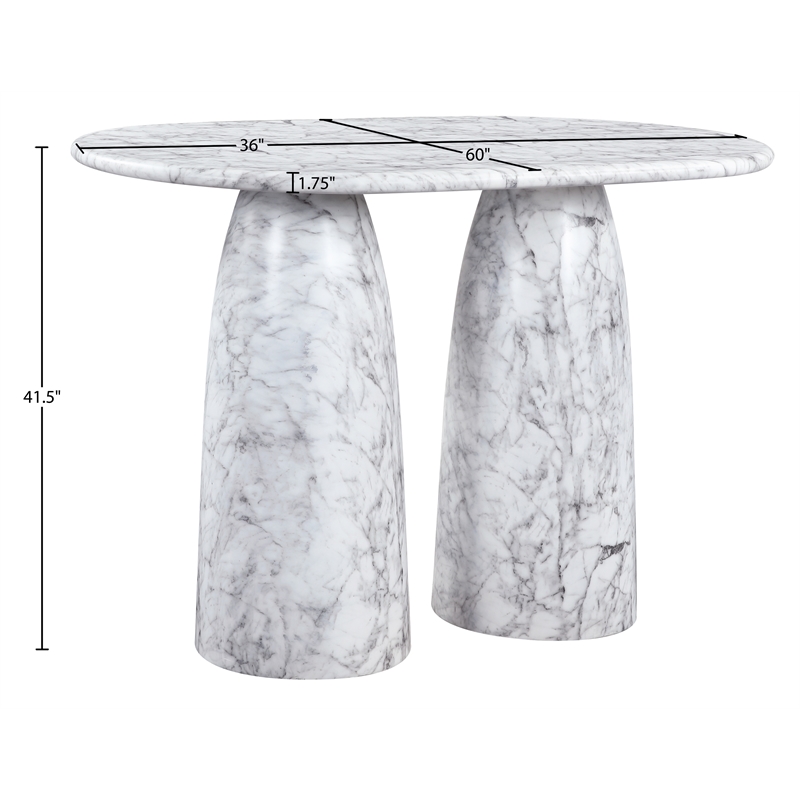 Meridian Furniture Cosenza White Concrete Indoor/Outdoor Bar Table