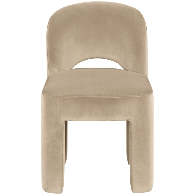 Meridian Furniture Celine Beige Velvet Upholstered Dining Chair (Set of 2)