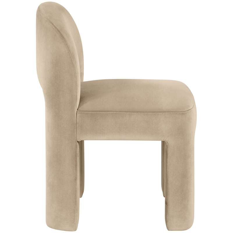 Meridian Furniture Celine Beige Velvet Upholstered Dining Chair (Set of 2)