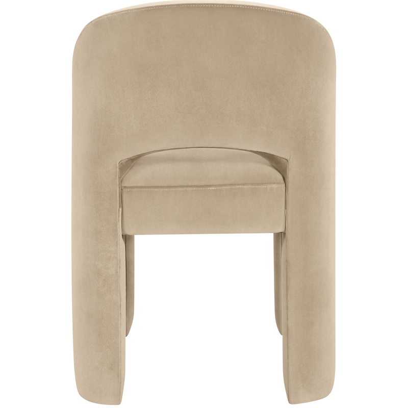 Meridian Furniture Celine Beige Velvet Upholstered Dining Chair (Set of 2)