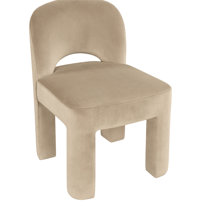 Meridian Furniture Celine Beige Velvet Upholstered Dining Chair (Set of 2)