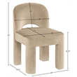 Meridian Furniture Celine Beige Velvet Upholstered Dining Chair (Set of 2)