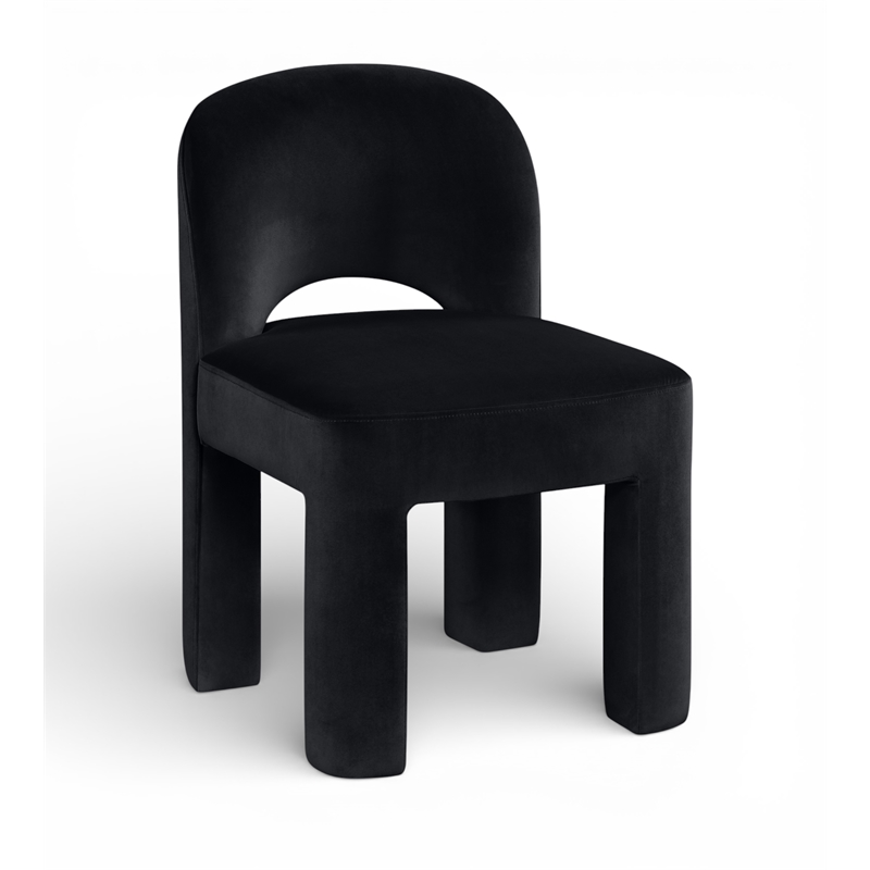 Meridian Furniture Celine Black Velvet Upholstered Dining Chair (Set of 2)