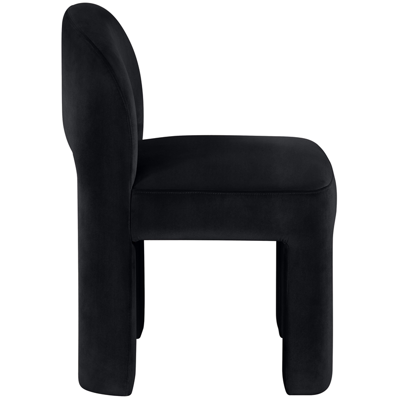 Meridian Furniture Celine Black Velvet Upholstered Dining Chair (Set of 2)