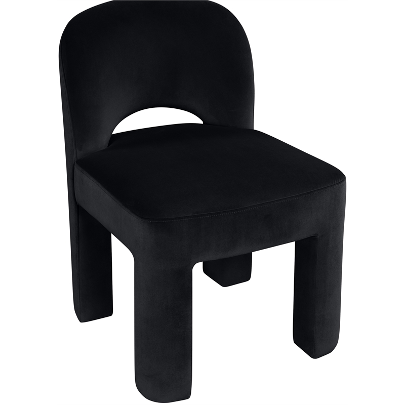 Meridian Furniture Celine Black Velvet Upholstered Dining Chair (Set of 2)