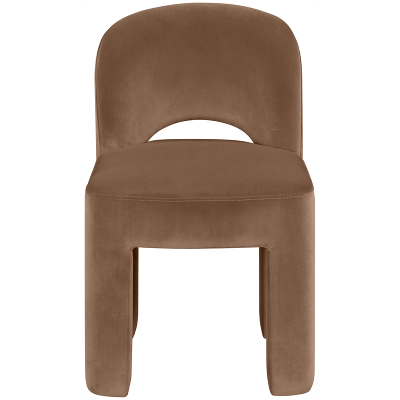 Meridian Furniture Celine Brown Velvet Upholstered Dining Chair (Set of 2)