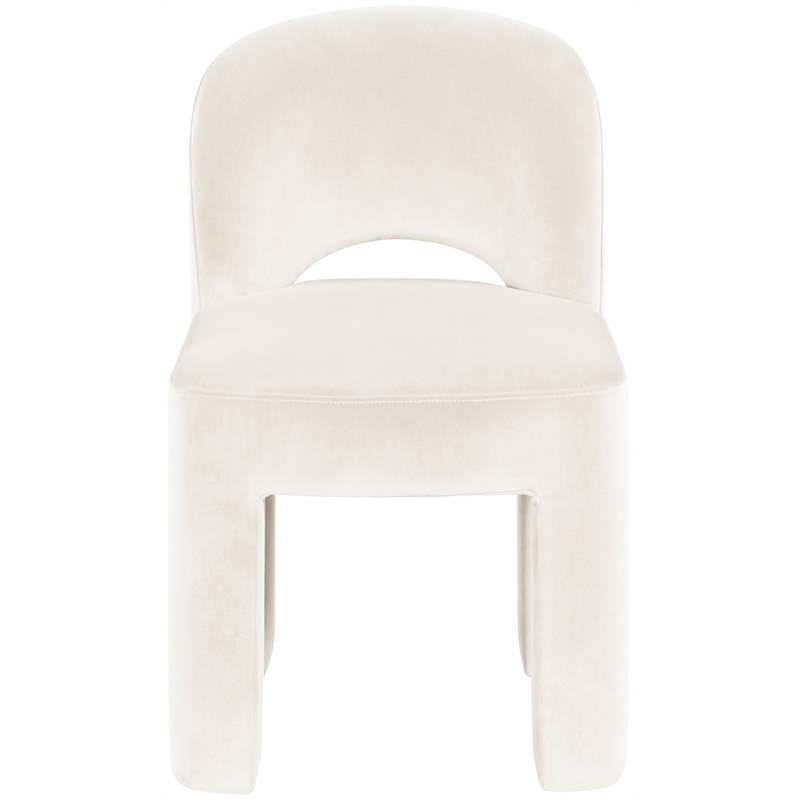 Meridian Furniture Celine Cream Velvet Upholstered Dining Chair (Set of 2)