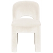 Meridian Furniture Celine Cream Velvet Upholstered Dining Chair (Set of 2)